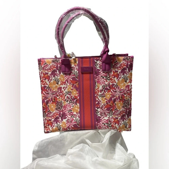 Trina Turk NWT Majorelle Garden Tote with Stripe Vegan Large Adj Strap Purse Bag - Picture 3 of 9